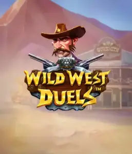  Immerse yourself in the wild world of "Wild West Duels" by Pragmatic Play, featuring a hardened gunslinger ready for a showdown. The image shows a fierce cowboy with crossed pistols, framed by a desert backdrop. His intense eyes and authentic attire capture the essence of the Old West. The game's title is prominently featured in a rustic font, enhancing the action-packed theme. 