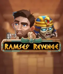 Dive into the ancient world of Ramses' Revenge slot by Relax Gaming, featuring a frightened explorer and a menacing mummy against an Egyptian tomb backdrop. This image captures the adventure of tomb exploration, perfect for those interested in historical adventures, providing a thrilling gaming experience. 